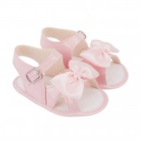 S050: Baby Girls Soft Soled Sandal-  Pink (Shoe Sizes: 0-3)